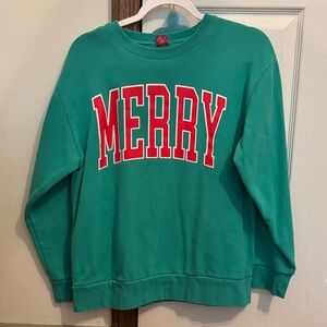 Joe Boxer Teal 'MERRY' Sweater